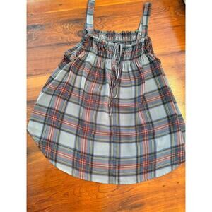 Patterson J. Kincaid plaid silky sleeveless blouse size small